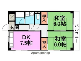 有峰ハイツ【303号室】の間取り