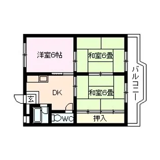 キャピタルビルド南武庫之荘【403号室】の間取り