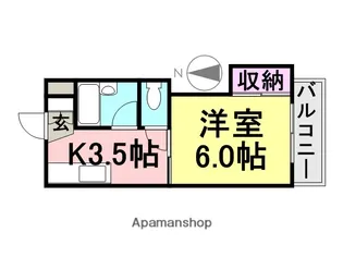 パークサイドU【405号室】の間取り
