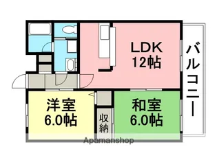 リベルテ高河原【101号室】の間取り