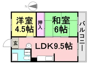 ハイツ雁替【203号室】の間取り