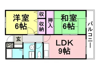 ヘリテージ立花【102号室】の間取り