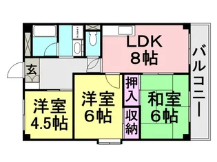 シティハイツ立花2【3階】の間取り
