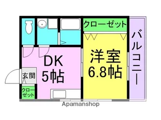 ステュディオえんじゅ【1-A号室】の間取り