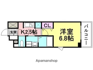 エス・キュート尼崎【9階】の間取り