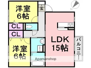 サンハイム常吉【101号室】の間取り