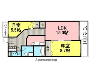 ラディエ南武庫之荘3【2階】の間取り