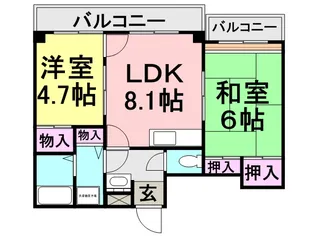 ラビアンローズ津田【502号室】の間取り
