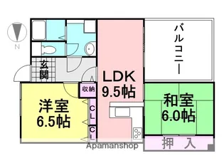 アミング潮江イースト15−2号棟【214号室】の間取り
