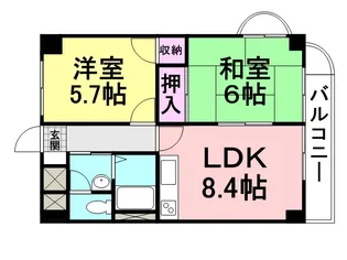 カーサミソノ【2階】の間取り