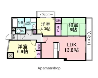 アネックス武庫【4階】の間取り