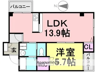 サンハイツ杭瀬【4階】の間取り