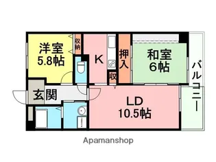 BONHEUR T・K【403号室】の間取り
