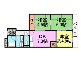 サンロイヤル塚口【2階】の間取り