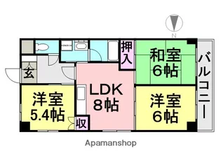 ビューハイツプリムラ【3階】の間取り