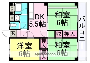 サリーコート元浜【3B号室】の間取り