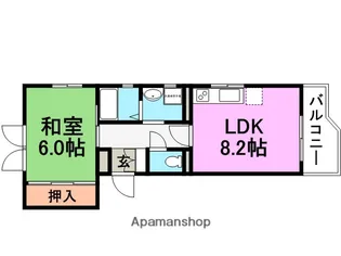 グランリッチ塚口【502号室】の間取り