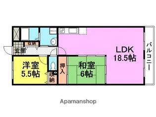 マンションあぜりあ【602号室】の間取り