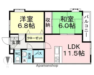 フレア武庫之荘【4階】の間取り