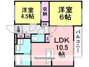 グランコート塚口【203号室】の間取り