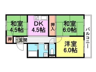 ヴァンベールタツミ【3階】の間取り