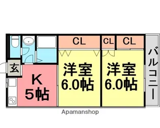 サンナカイパート1【203号室】の間取り