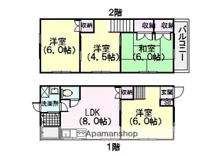 東園田町1丁目テラスハウス【西号室】の間取り