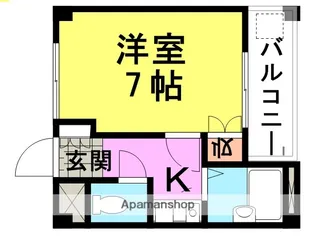 フォンテーヌ武庫之荘【206号室】の間取り