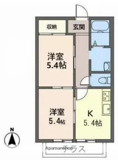 サニーハイツⅠ・Ⅱ【1205号室】の間取り