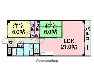 エクセレント南武庫之荘【203号室】の間取り