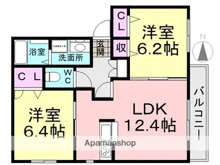 プルミエジョワ【202号室】の間取り