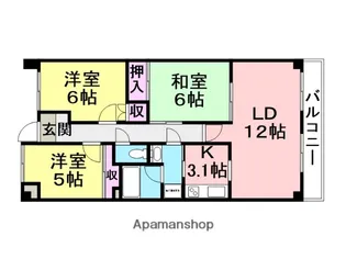 武庫之荘グリーンマンション【2階】の間取り