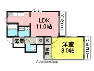 パークサイド塚口【101号室】の間取り