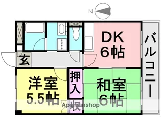 ブラウンハイツ【403号室】の間取り