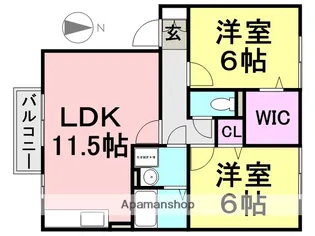 2LDKの間取り画像