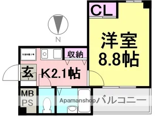 J&SBUILDING【401号室】の間取り