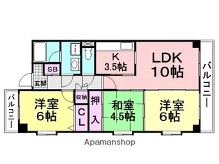 エスペラース南塚口【203号室】の間取り