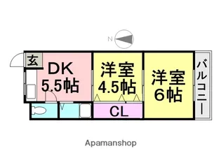 シャトルヨネ【410号室】の間取り