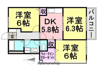 パークサイド宮嵜【1階】の間取り