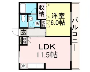 1LDKの間取り画像