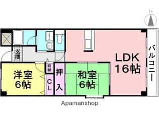 レシオ西園田【2階】の間取り