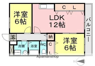 プレステージ【1-203号室】の間取り