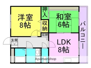 リバービレッジ上甲子園【2階】の間取り