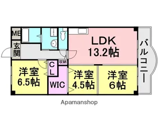 サンティールユイ【503号室】の間取り