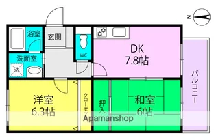 エクレール塚口【102号室】の間取り