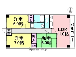 ファミール【303号室】の間取り