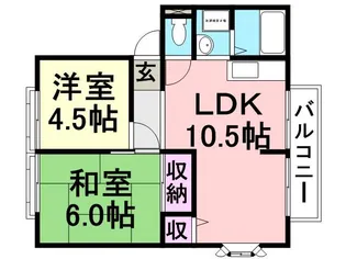 ドエルヒロ武庫之荘【Aー202号室】の間取り