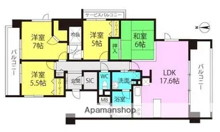 ザ・ガーデネスクシティアクア館【2F号室】の間取り