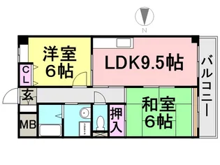 サンローゼン浜田【102号室】の間取り