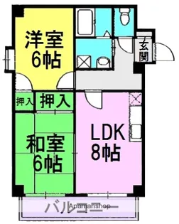 南川端マンション【2階】の間取り